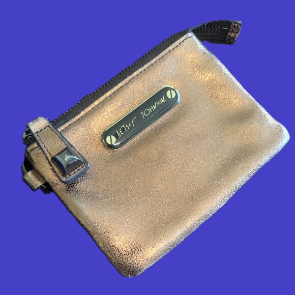 Betsey Johnson Copper Metallic Card Holder Wallet & Ombre' Animal Print Interior - Picture 6 of 12